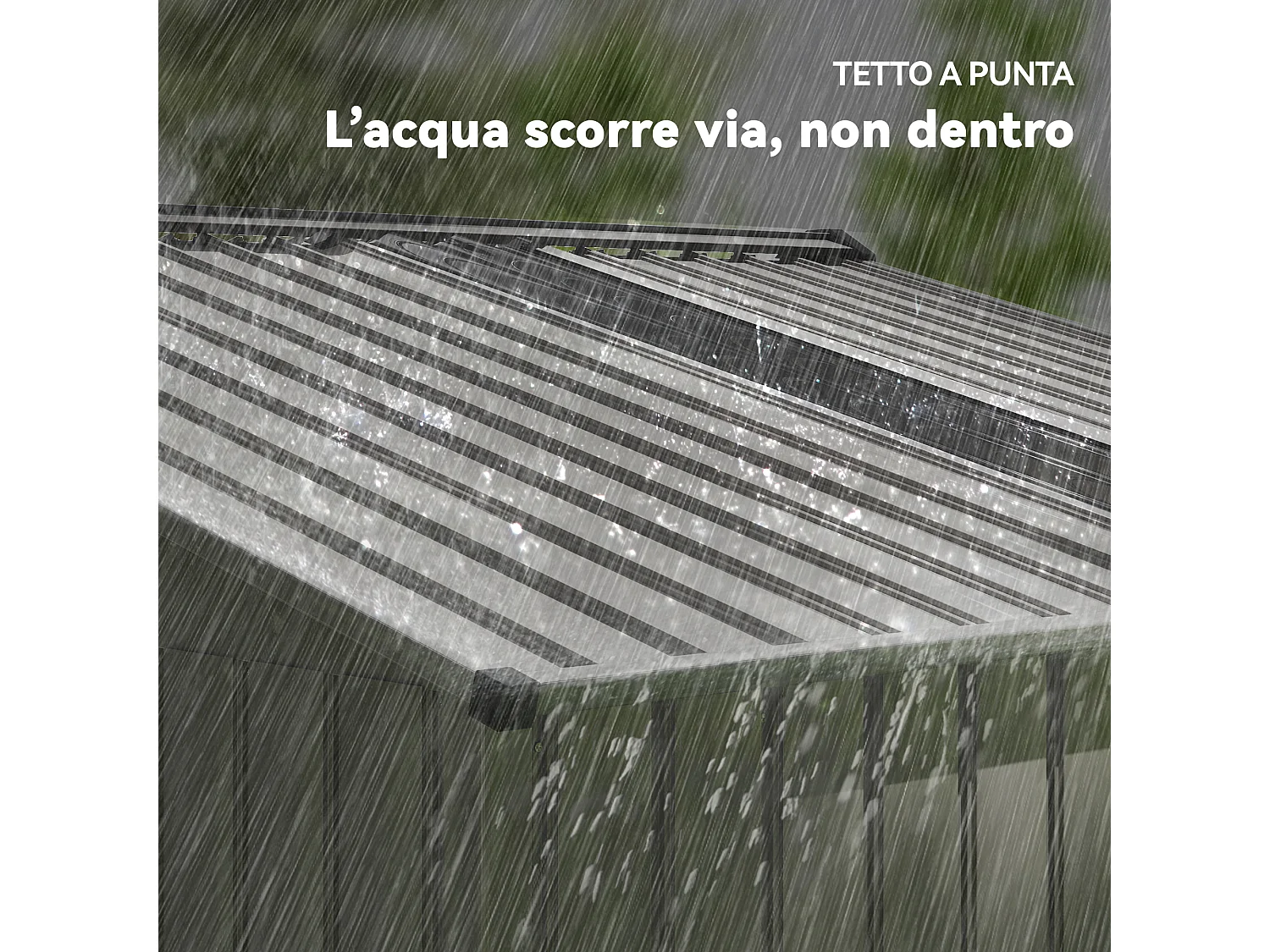 Casetta da giardino in metallo con porta scorrevole argento