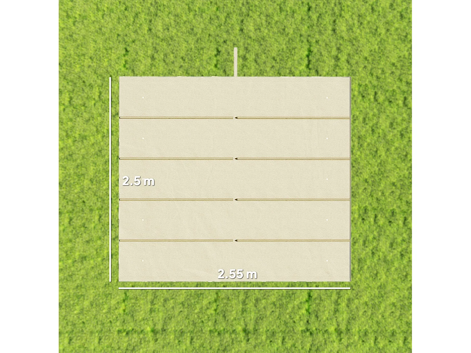 Tetto di ricambio per gazebo pergola 3x3 m poliestere bianco crema