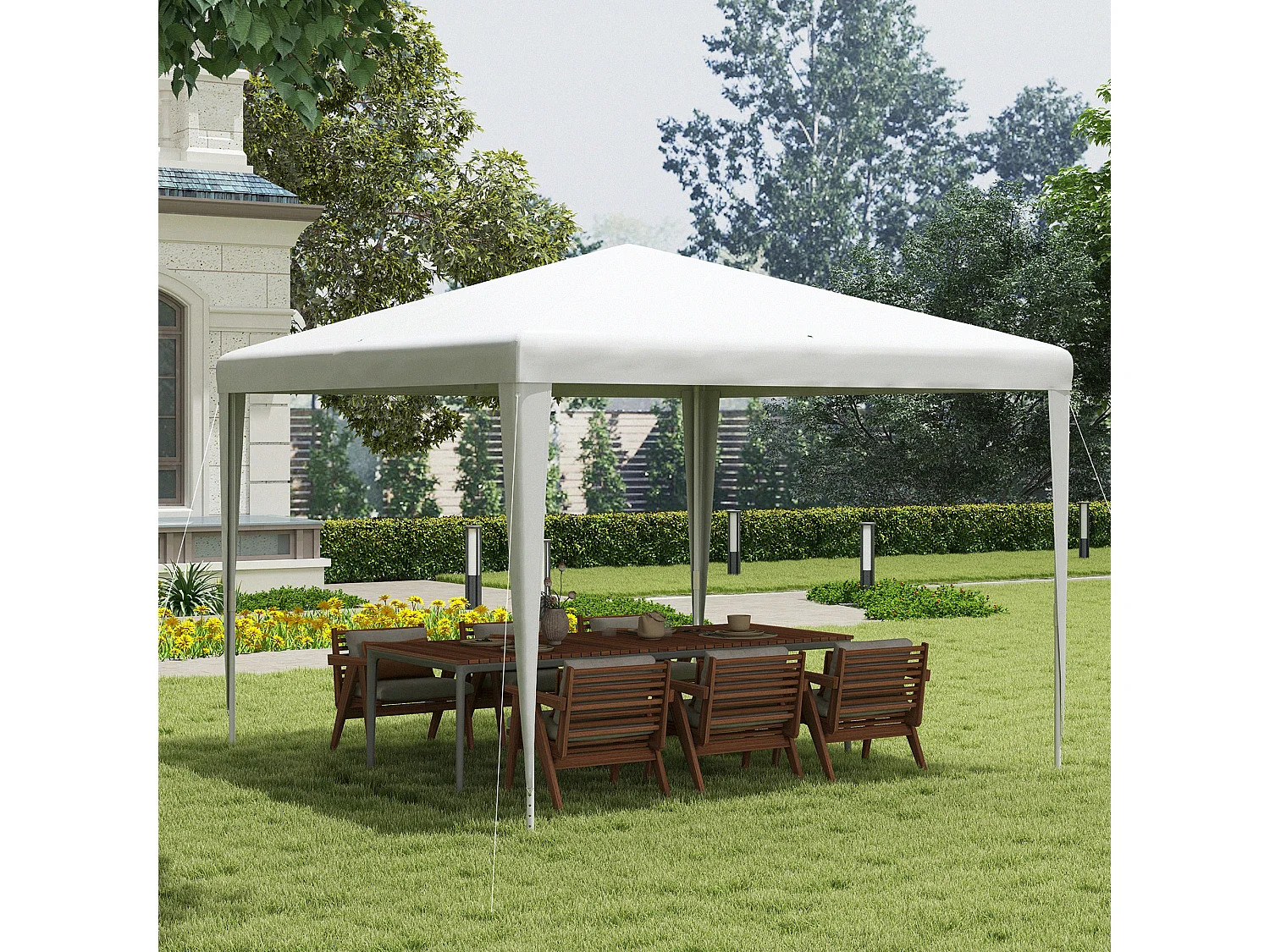 Gazebo da giardino 3x3m portatile anti uv bianco