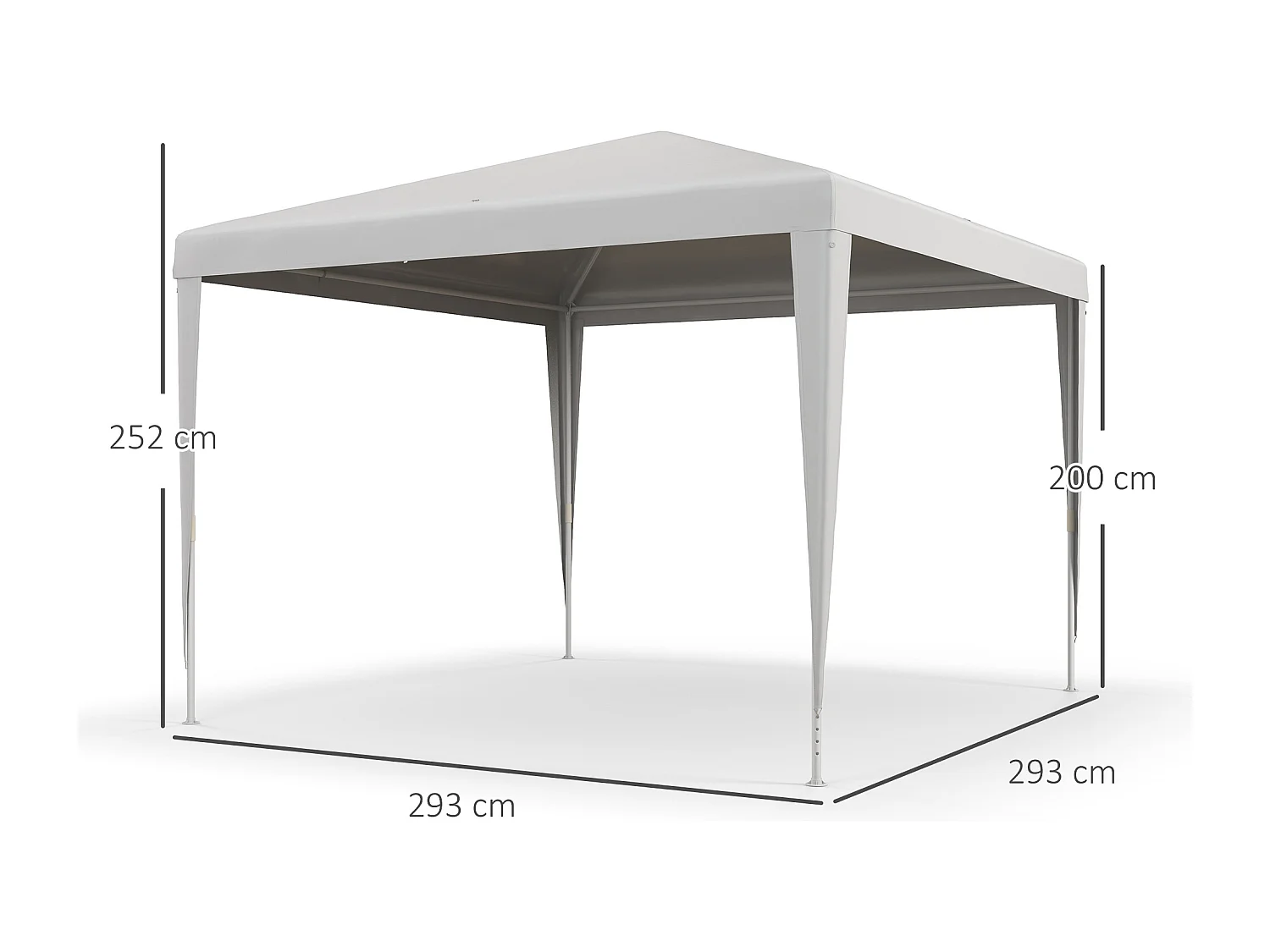 Gazebo da giardino 3x3m portatile anti uv bianco