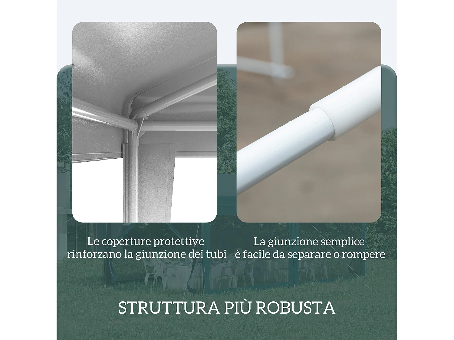 Gazebo da giardino 3x3m portatile anti uv bianco