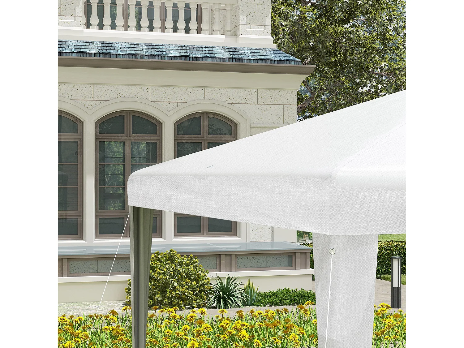 Gazebo da giardino 3x3m portatile anti uv bianco