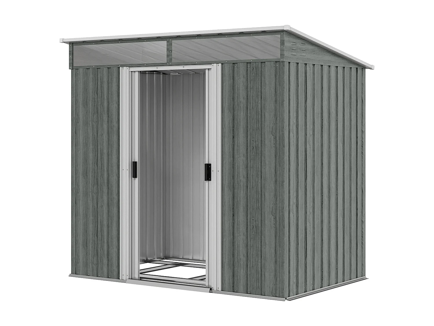 Casetta da giardino in acciaio zincato 195x122x181.5 cm grigio chiaro