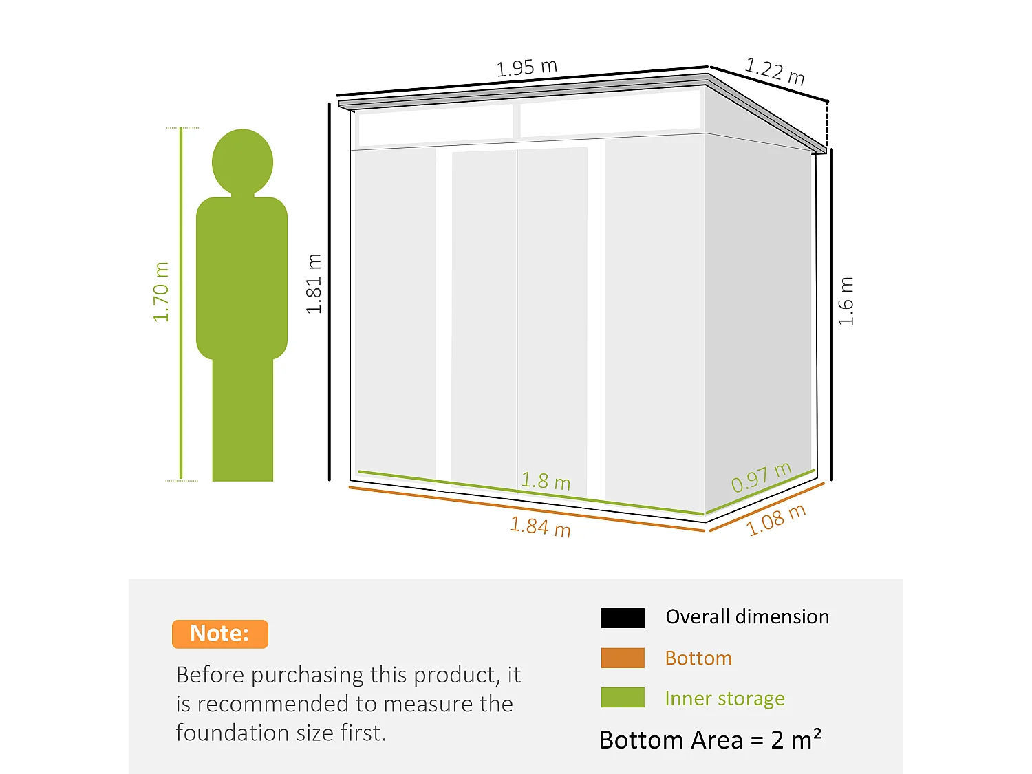 Casetta da giardino in acciaio zincato 195x122x181.5 cm grigio chiaro