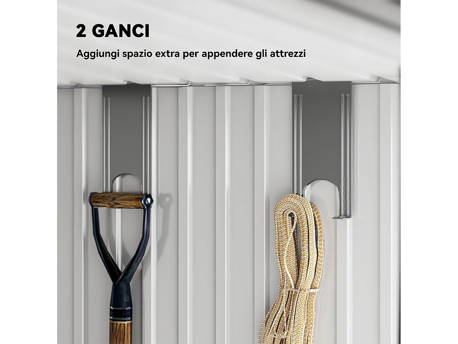 Casetta da giardino in acciaio zincato 195x122x181.5 cm grigio chiaro