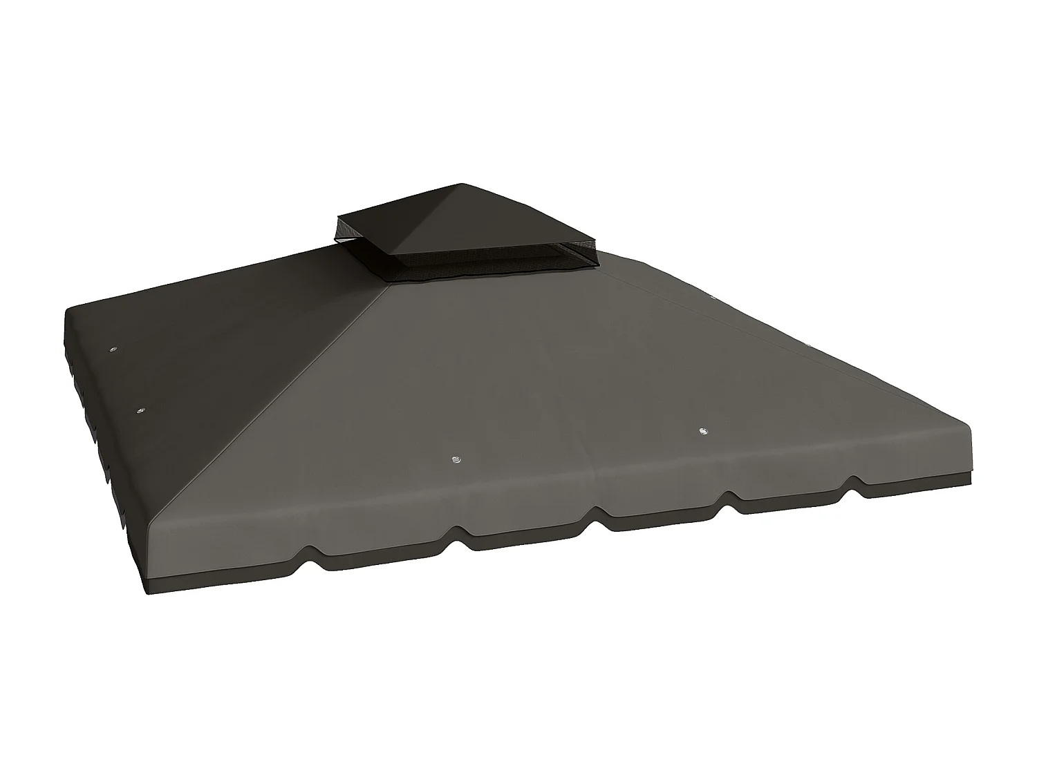 Copertura per gazebo 3x3m 2 livelli in poliestere grigio chiaro scuro