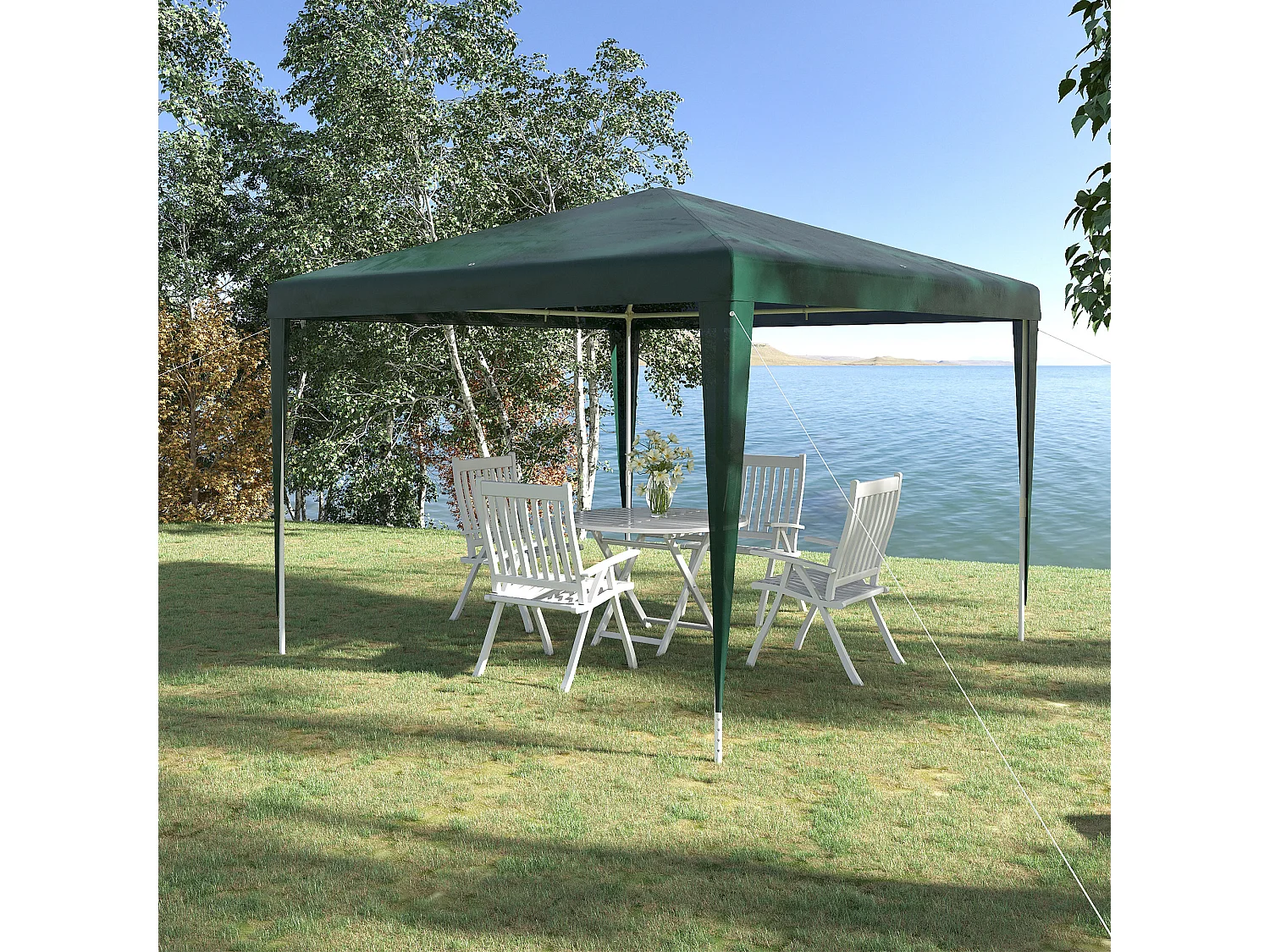 Gazebo da giardino 3x3m e portatile anti uv verde