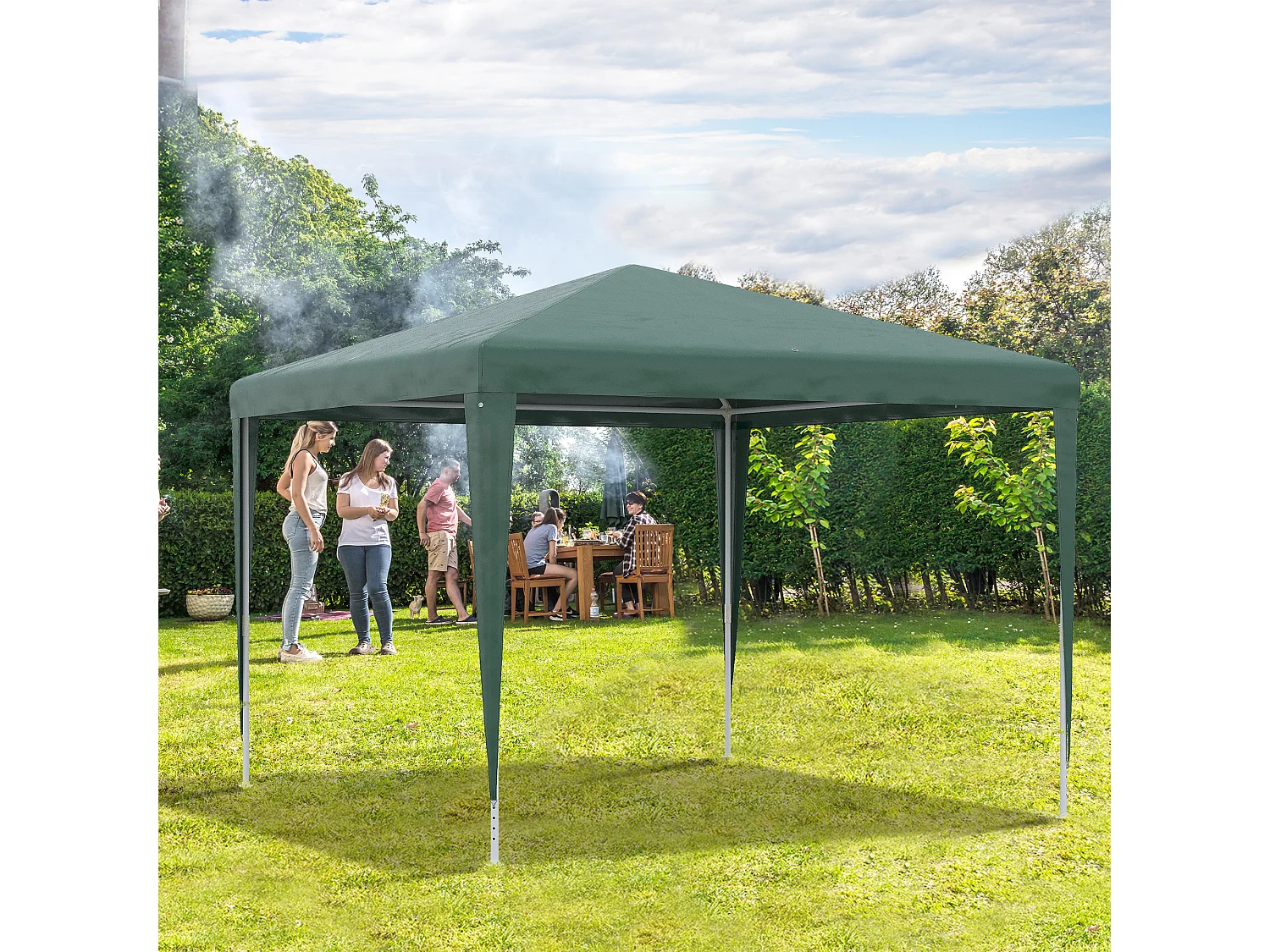 Gazebo da giardino 3x3m e portatile anti uv verde