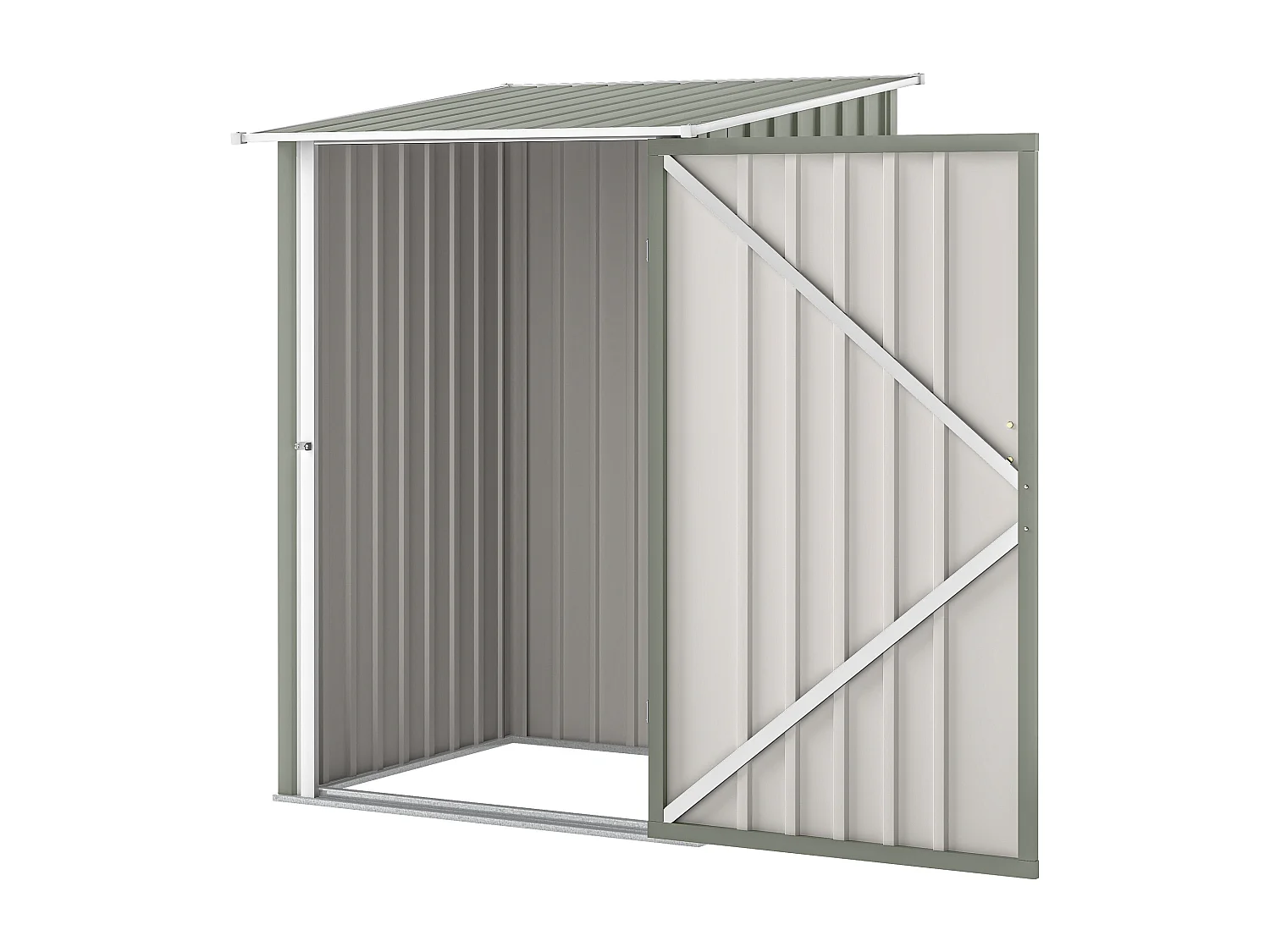 Casetta da giardino in acciaio 100x104x160 cm grigio chiaro