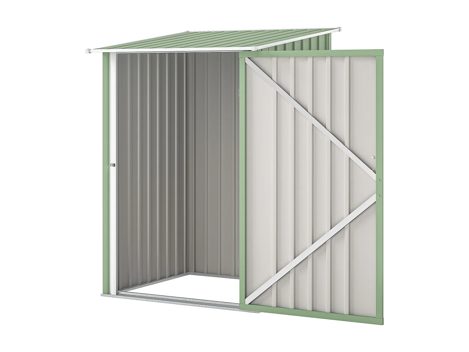 Casetta da giardino in acciaio 100x104x160 cm verde chiaro