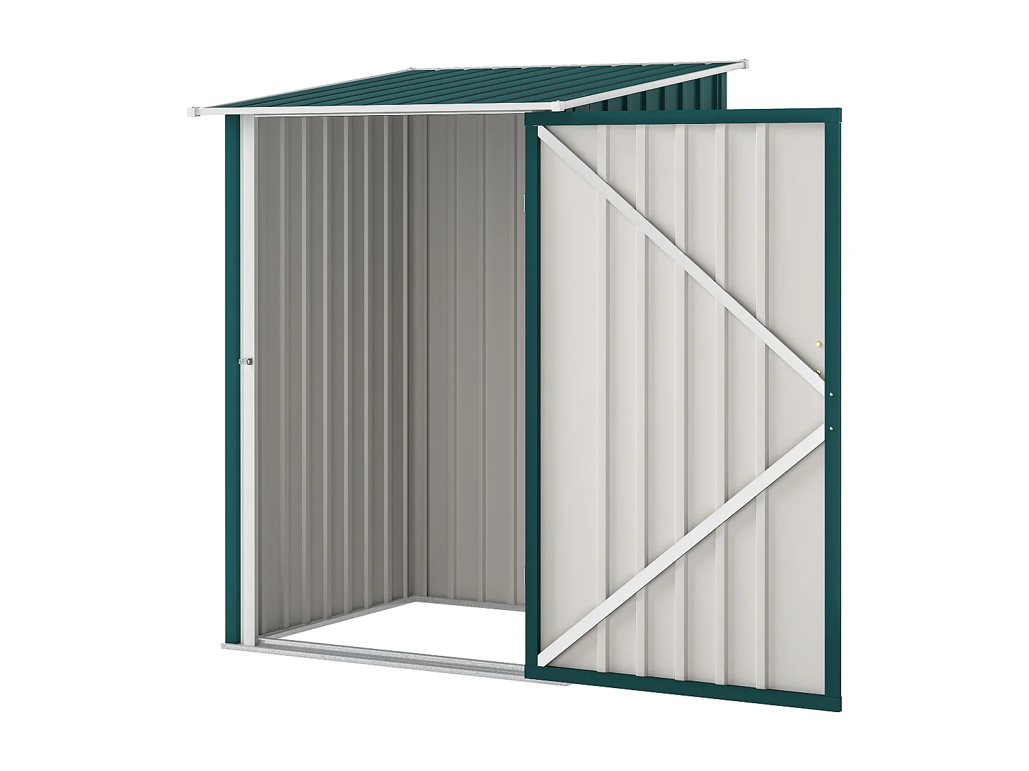 Casetta da giardino in acciaio 100x104x160 cm verde