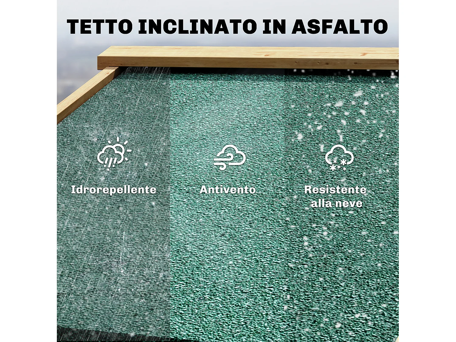 Armadio da giardino con finestre in legno di abete marrone chiaro