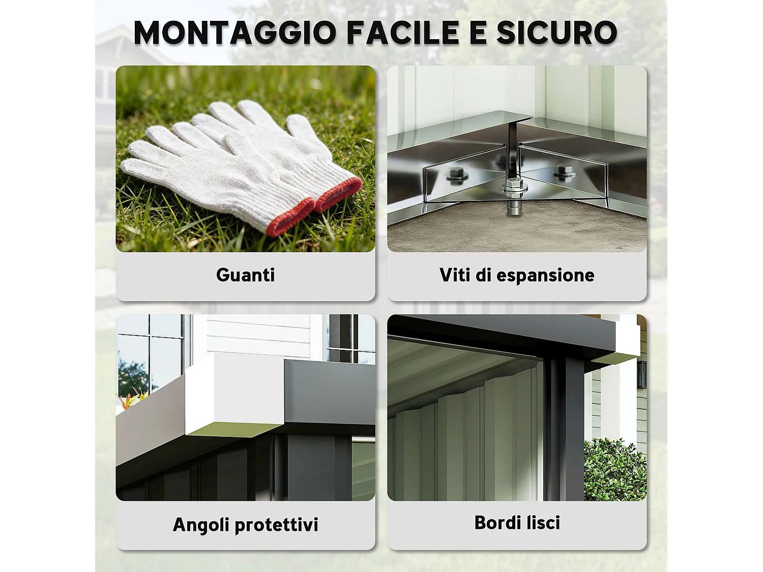 Garage per robot tagliaerba con tetto inclinato in acciaio grigio