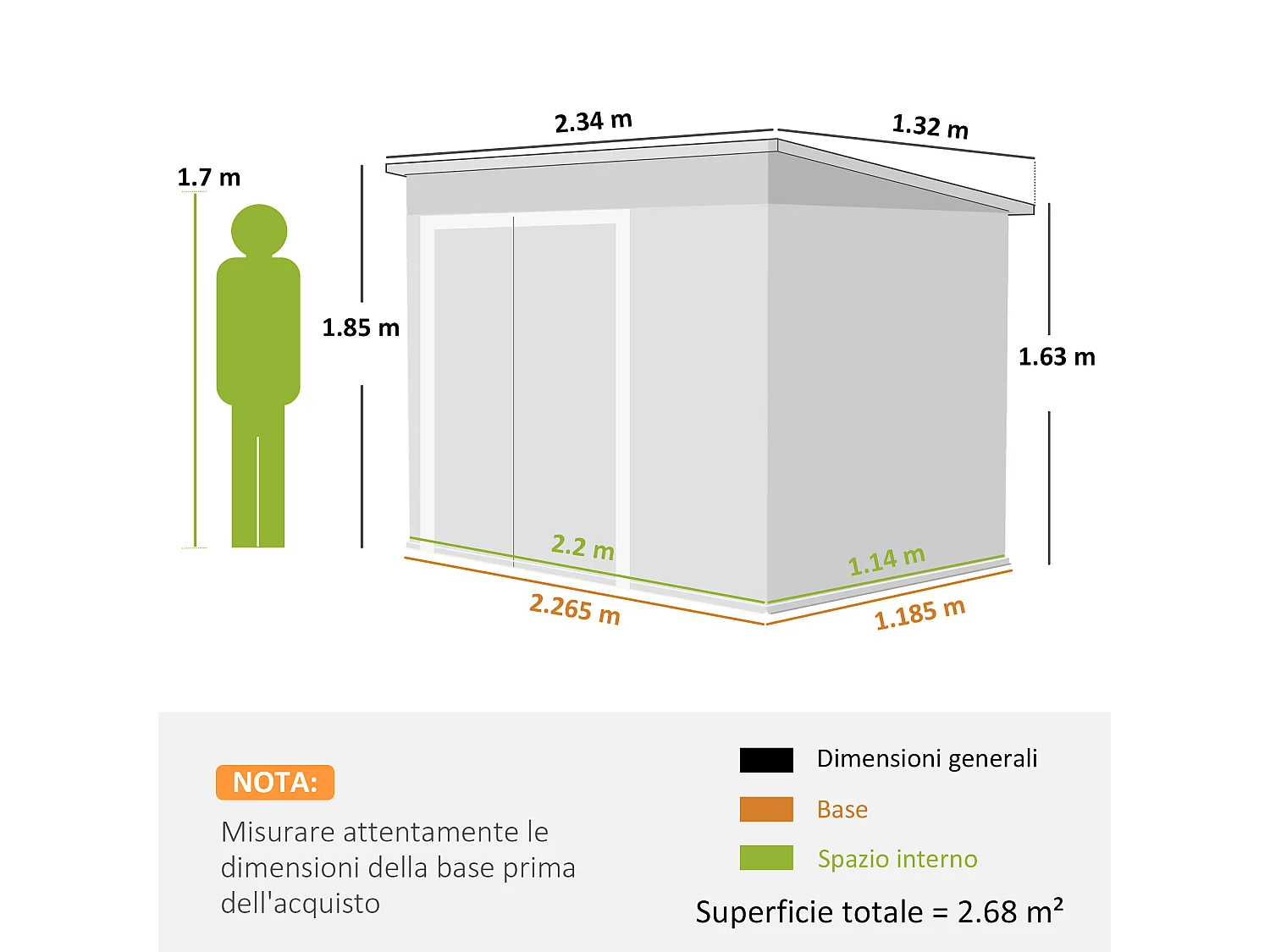Casetta da giardino con 3 porte bloccabili in acciaio grigio scuro
