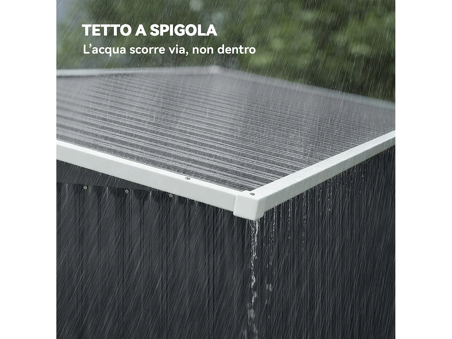 Casetta da giardino con 3 porte bloccabili in acciaio grigio scuro