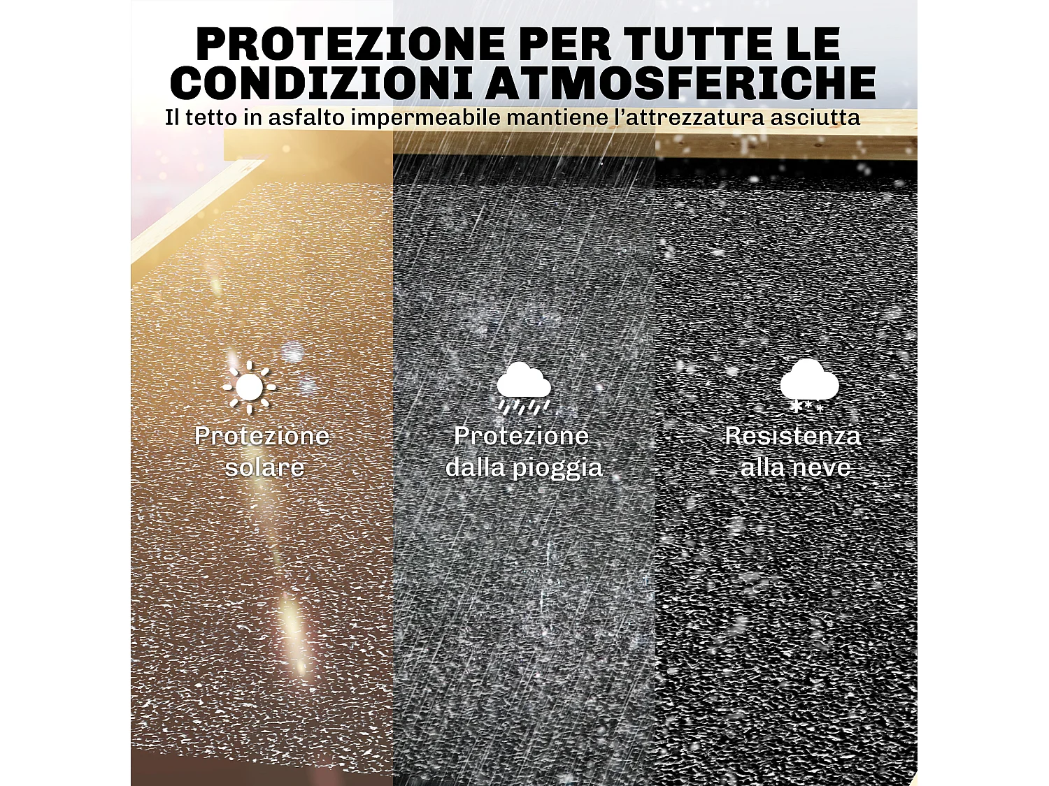 Casetta porta attrezzi a 2 zone in legno naturale 106x57x167 cm