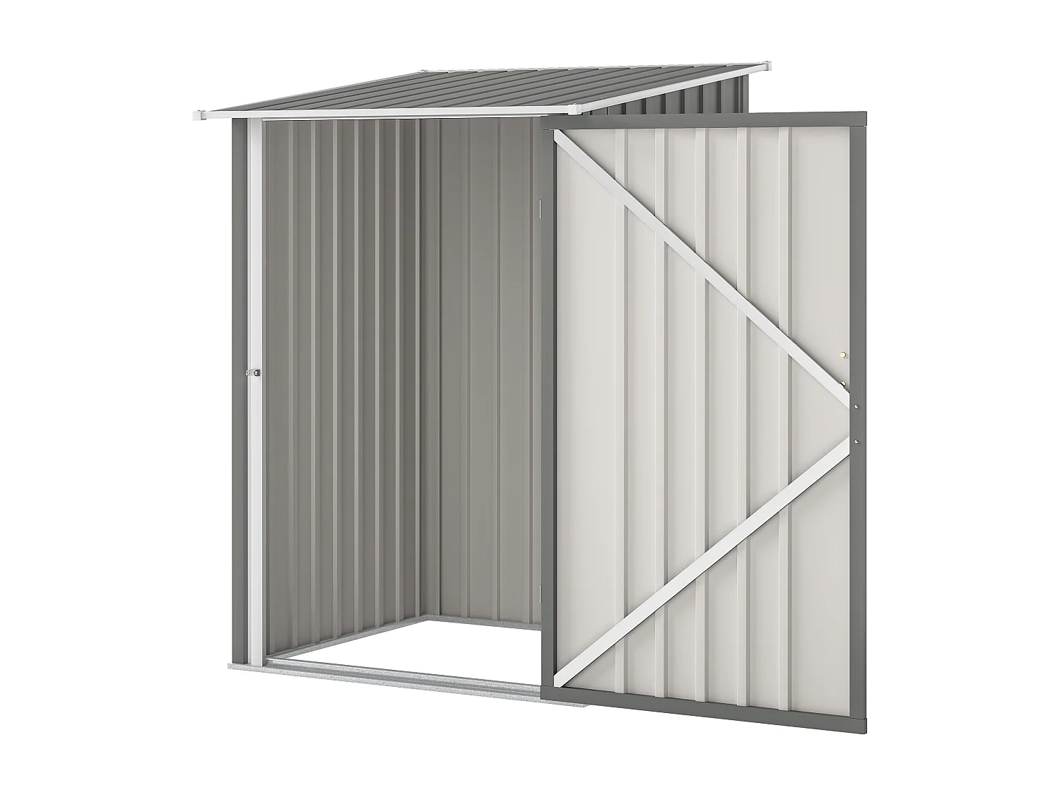 Casetta da giardino in acciaio 100x104x160 cm grigio chiaro