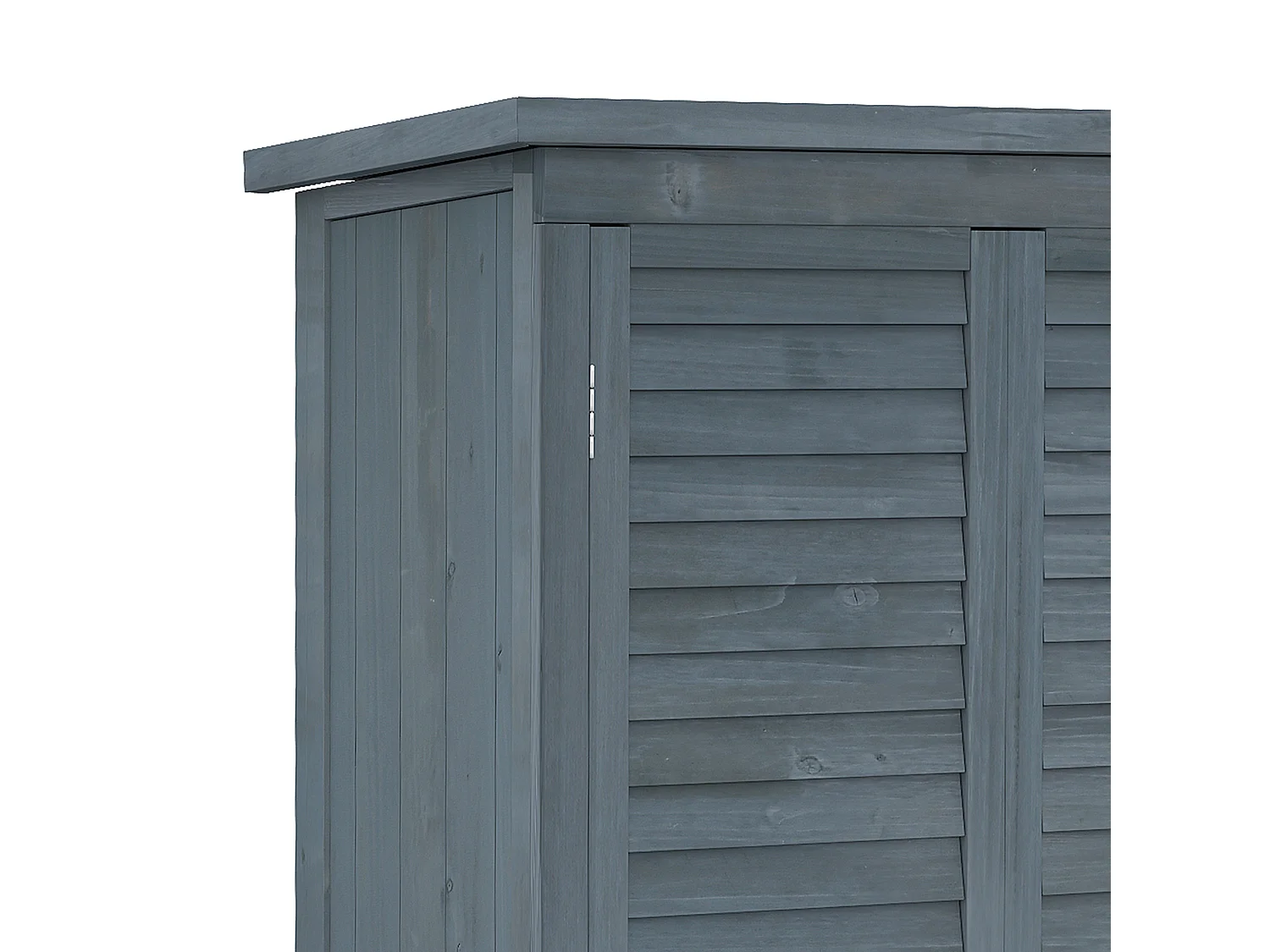 Armadio da esterno con 2 porte e ripiani interni in legno grigio