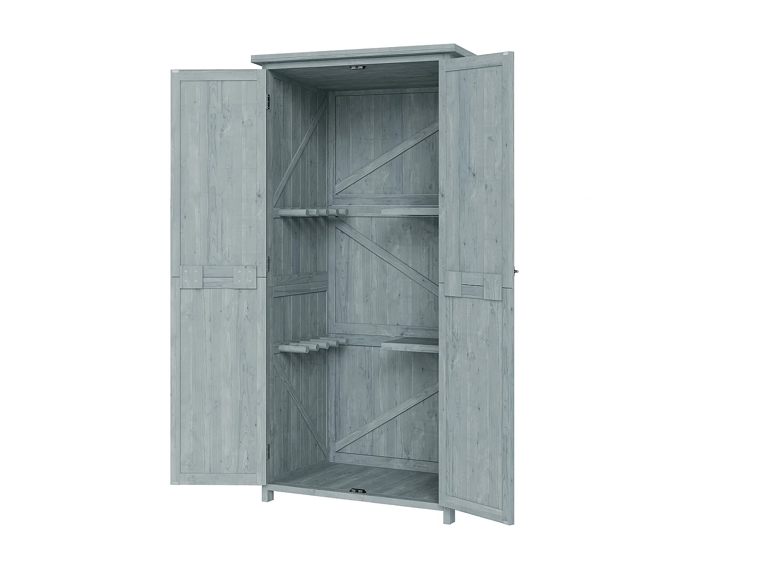 Armadio da esterno con tetto impermeabile grigio