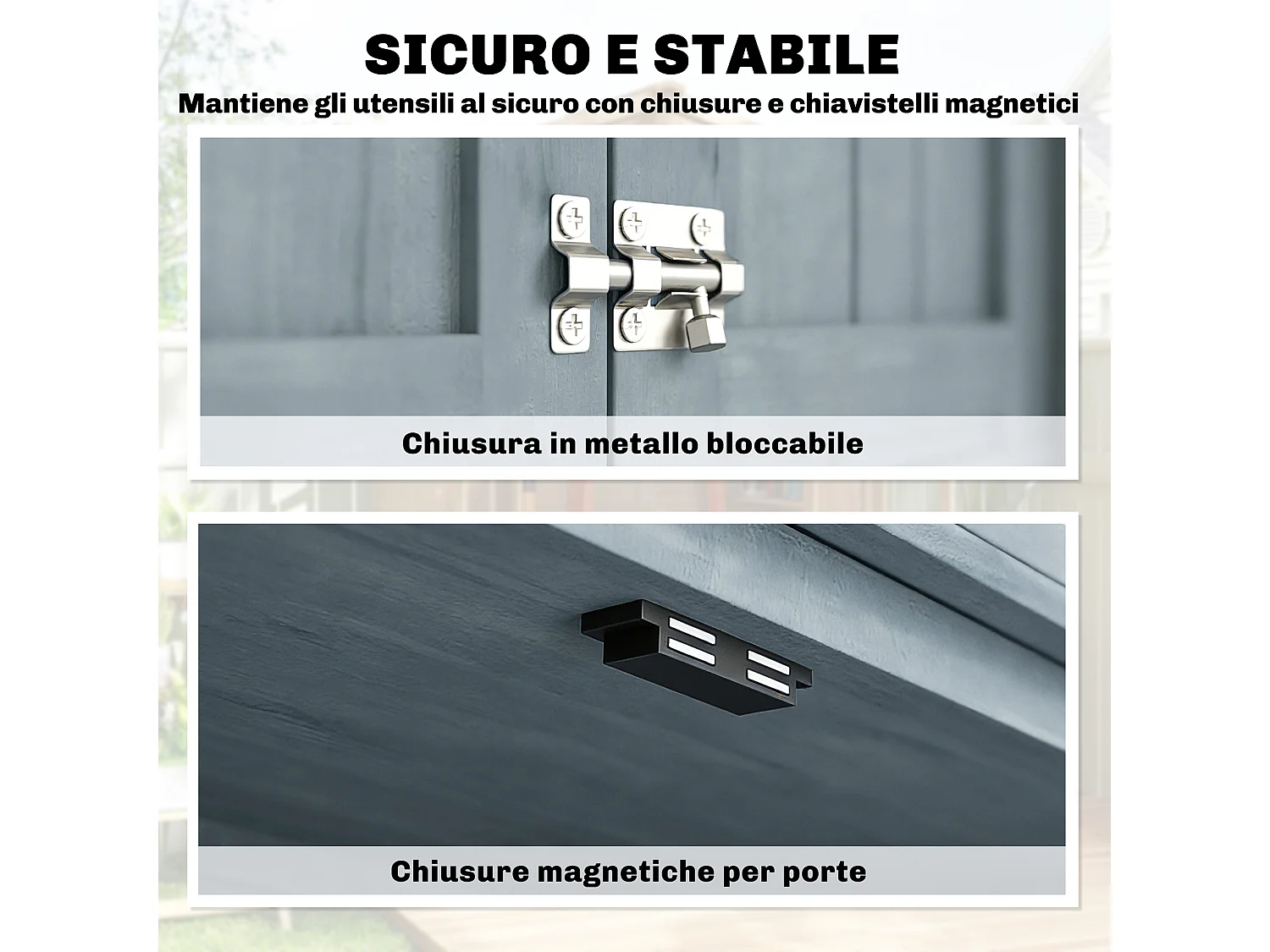 Armadio da esterno con tetto impermeabile grigio