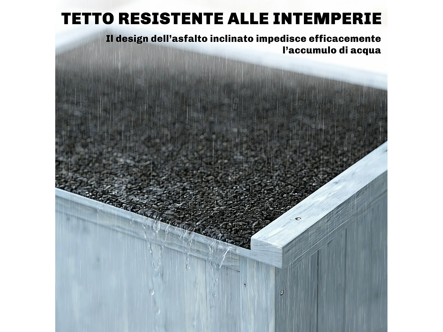 Armadio da esterno con tetto impermeabile grigio