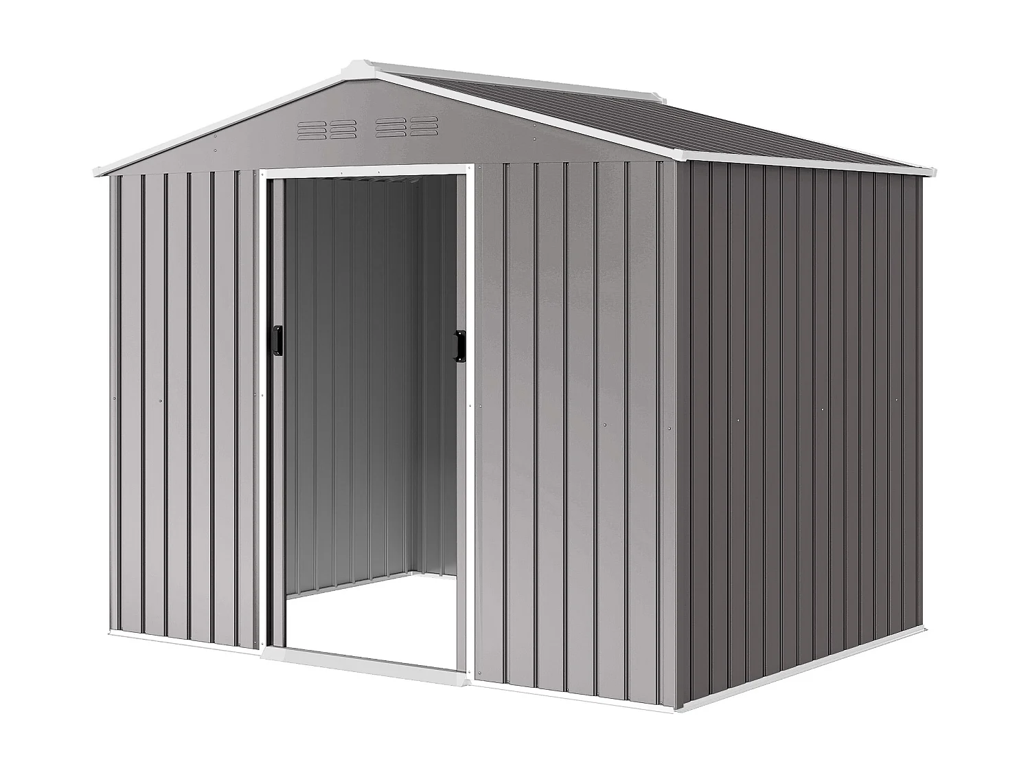 Casetta da giardino 2.3x1.7 m doppia porta in acciaio effetto legno