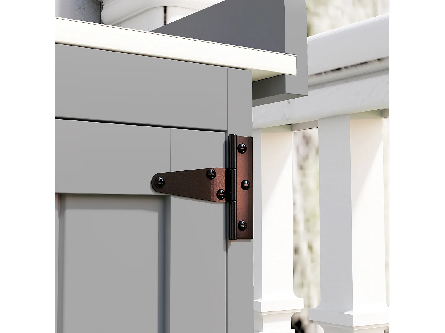 Armadietto da esterno, capanno porta attrezzi con piano in metallo