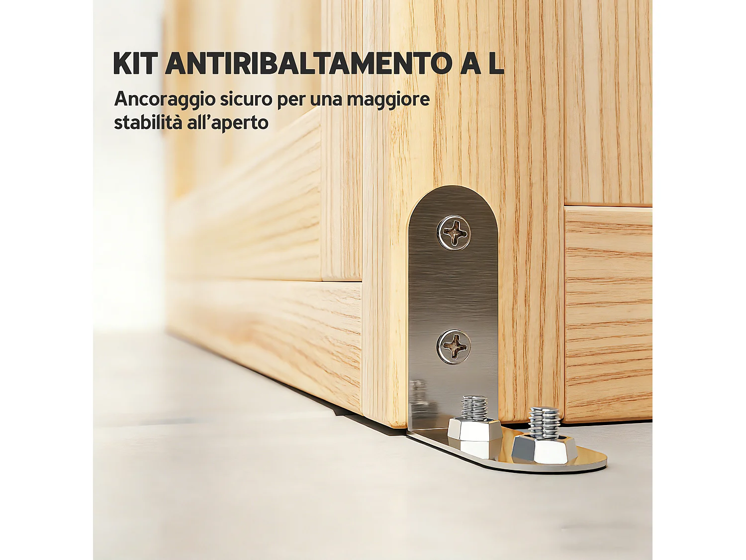 Armadio da esterno 4 ante impermeabile in legno naturale