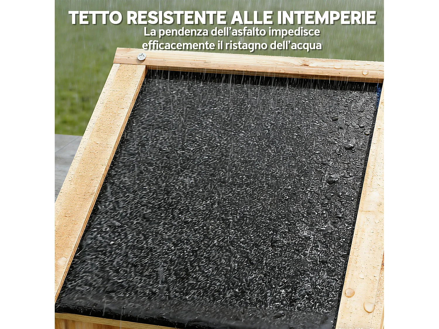 Armadio da esterno 4 ante impermeabile in legno naturale