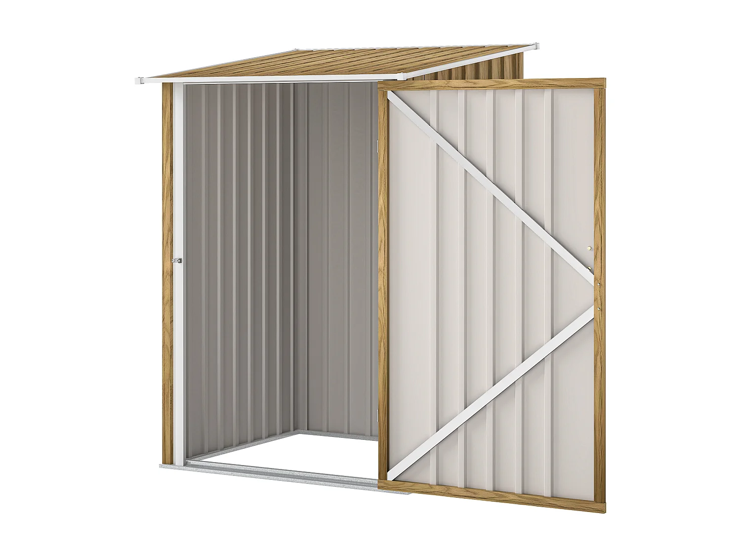 Casetta da giardino in acciaio 100x104x160 cm marrone chiaro