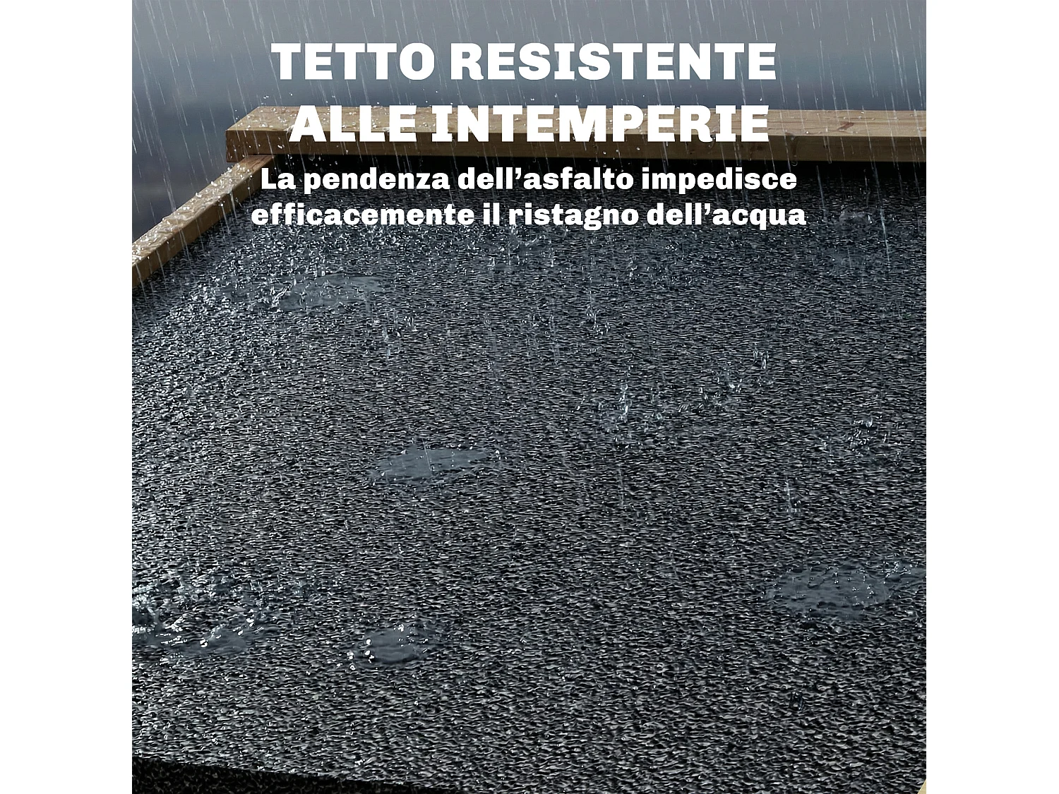 Armadio da esterno con tetto impermeabile in legno naturale