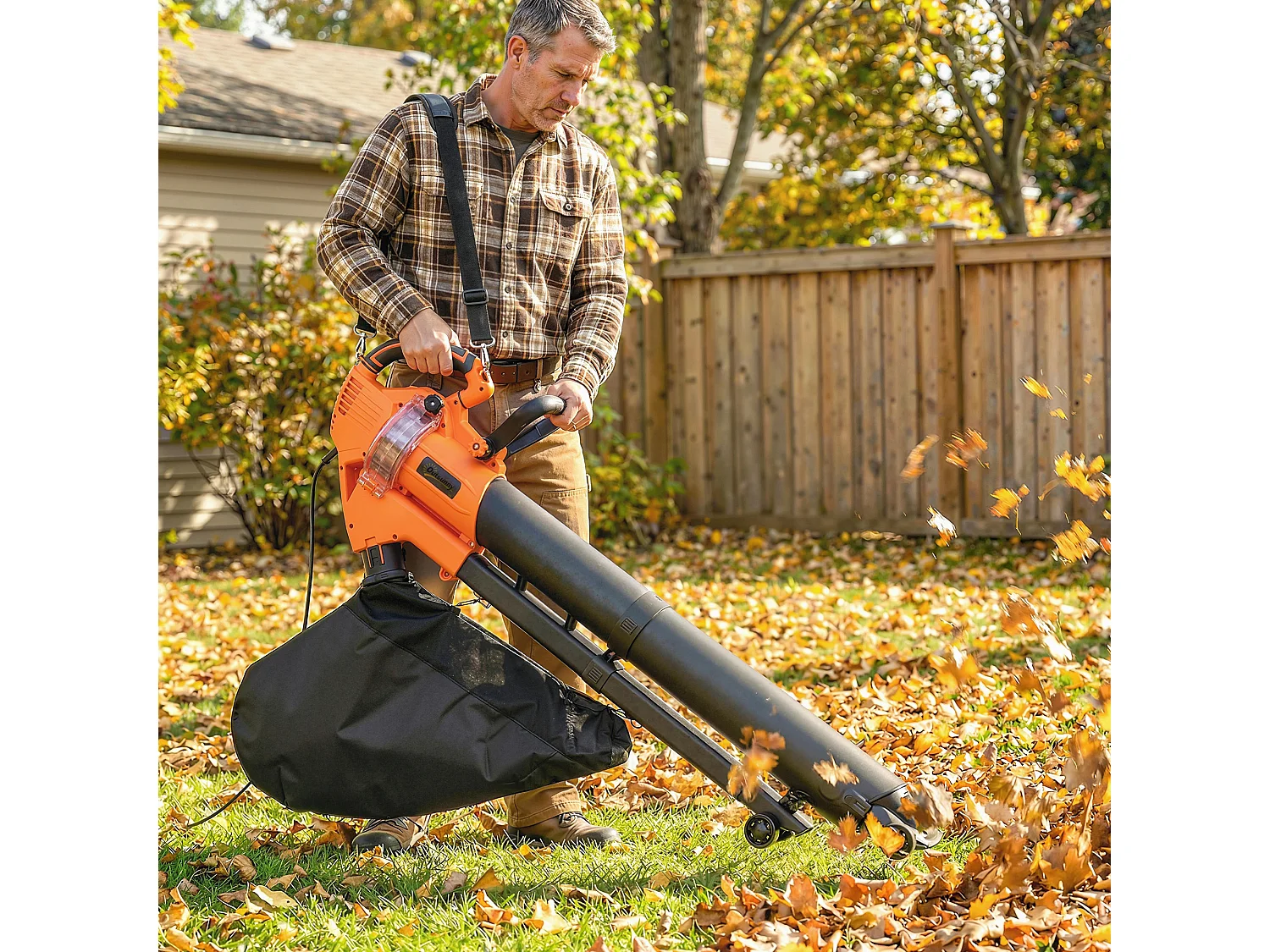 Soffiatore aspiratore foglie 3-in-1 3000w con trituratore sacco 40l