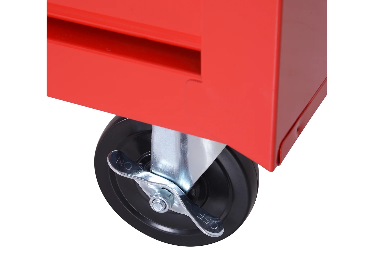 Carrello porta attrezzi con 7 cassetti, ruote con freno, rosso