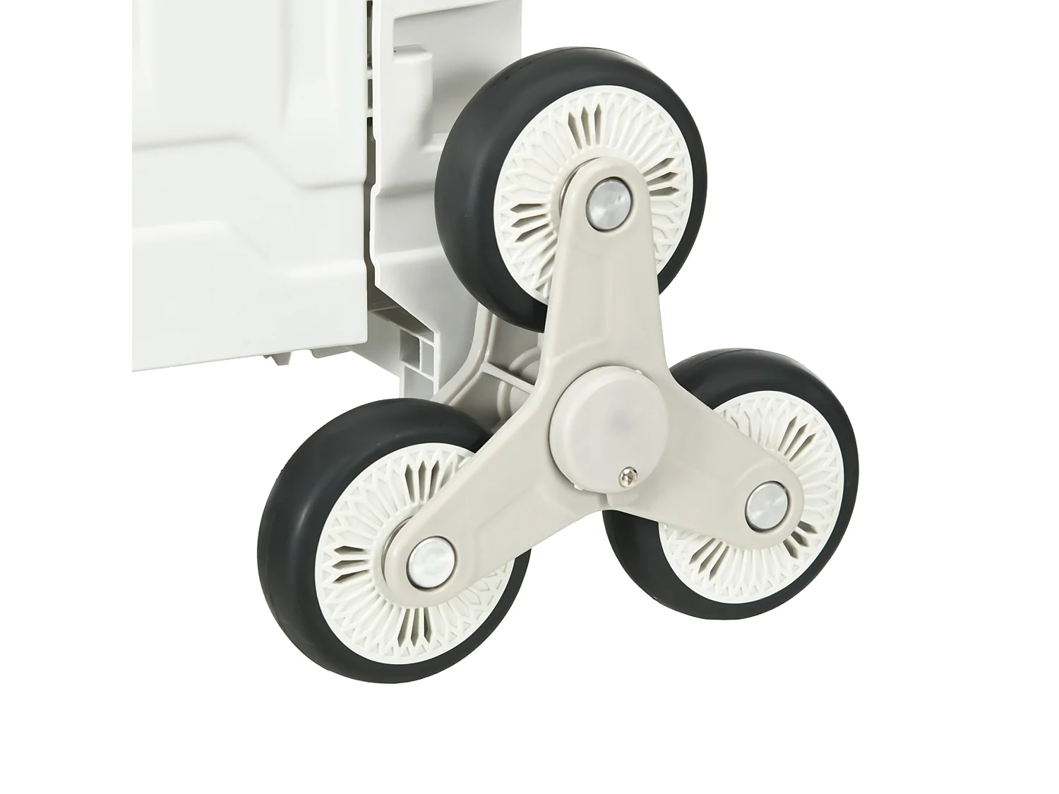 Carrello spesa pieghevole con ruote per scale in alluminio bianco