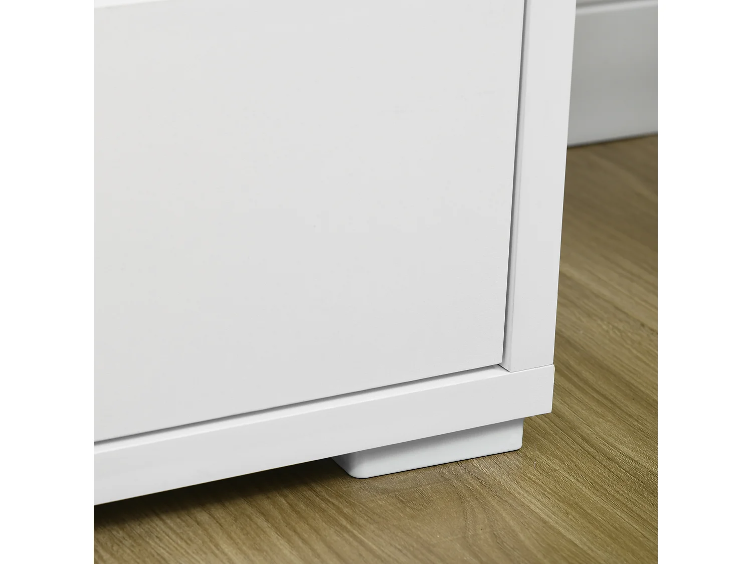 Cassettiera 6 cassetti in truciolato bianco e color legno