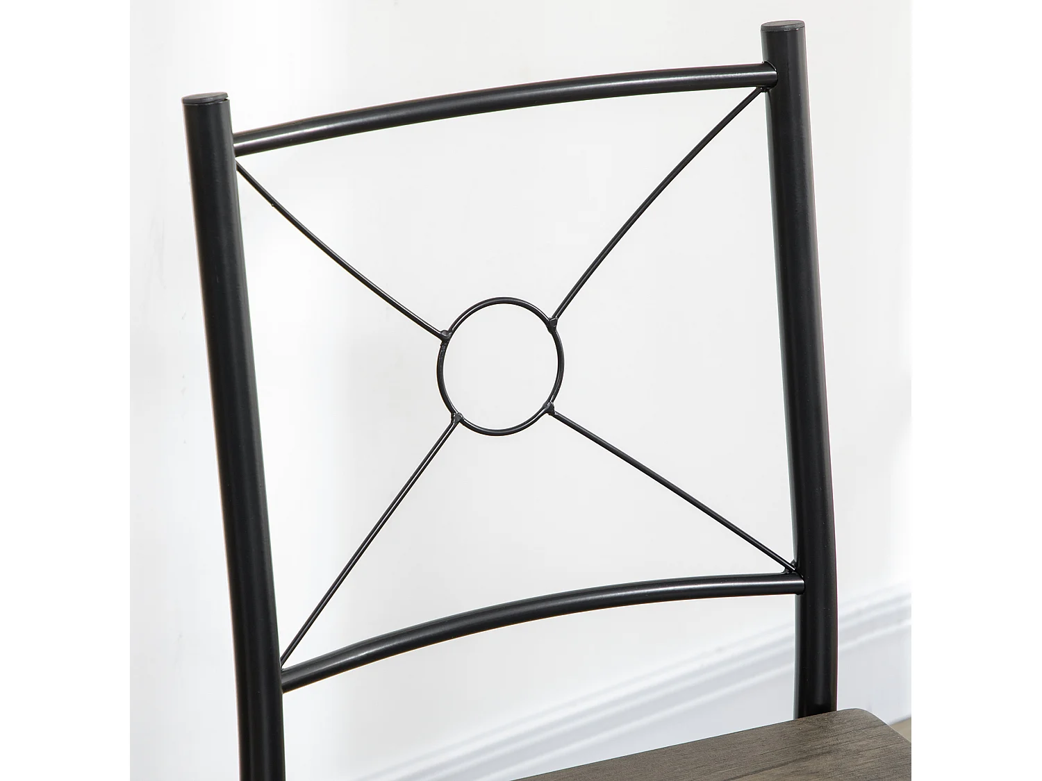 Set da cucina con tavolo da pranzo e 4 sedie in mdf e metallo