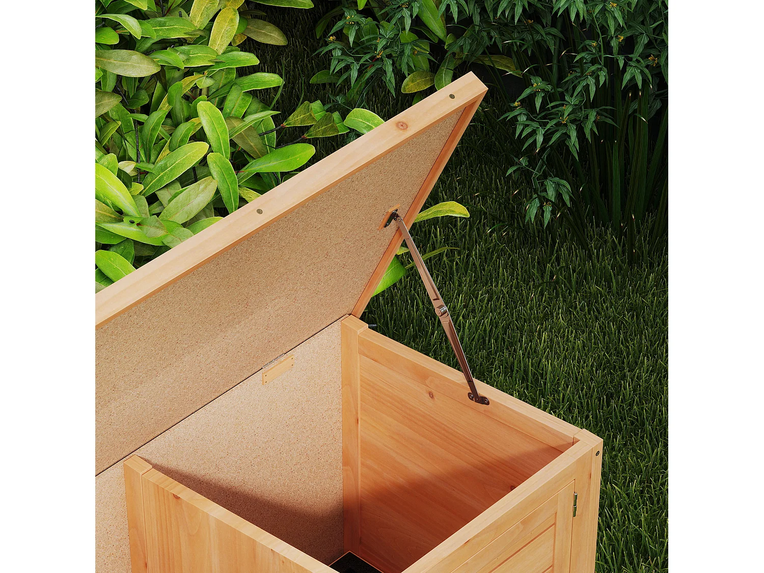 Conigliera da esterno con mangiatoia e vassoi estraibili giallo