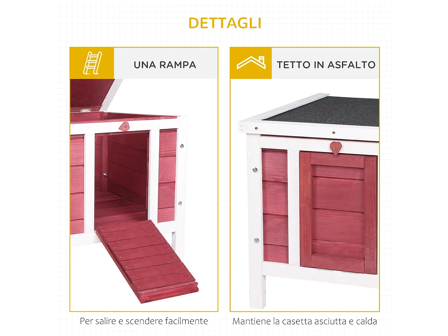 Gabbia per conigli con rampa antiscivolo in legno di abete rosso