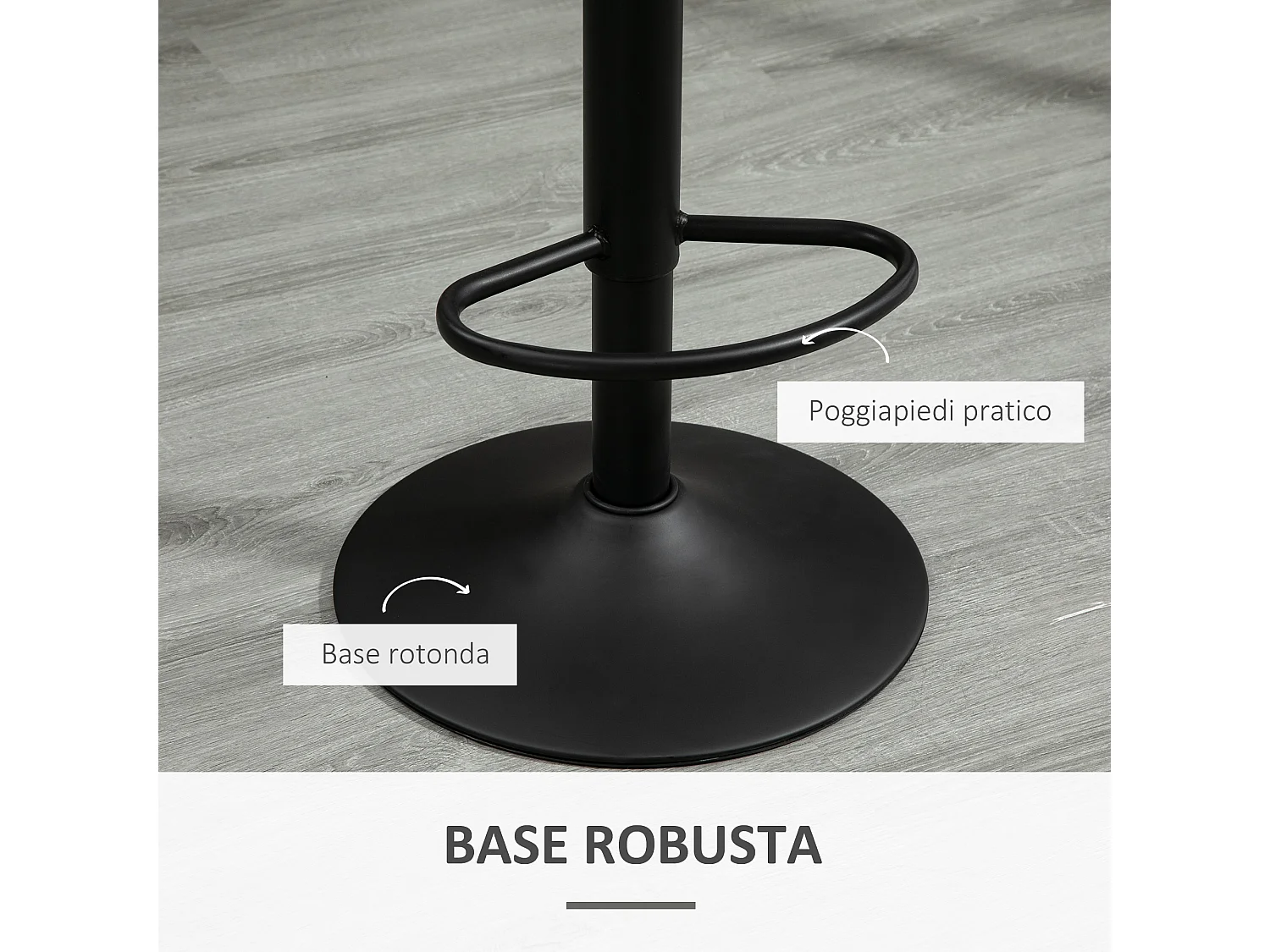 Set 2 sgabelli da bar con schienale e girevoli grigio