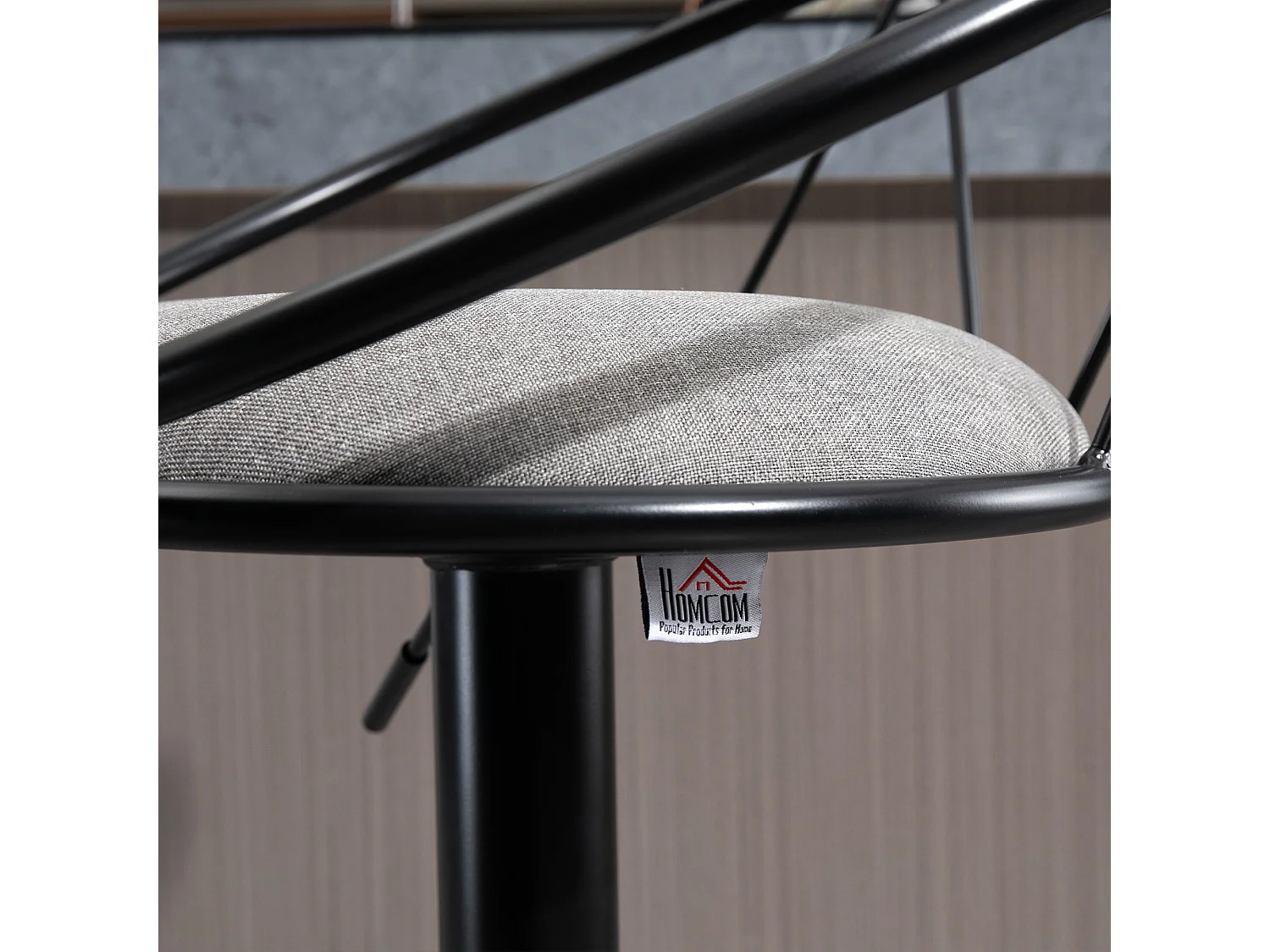 Set 2 sgabelli da bar con schienale e girevoli grigio