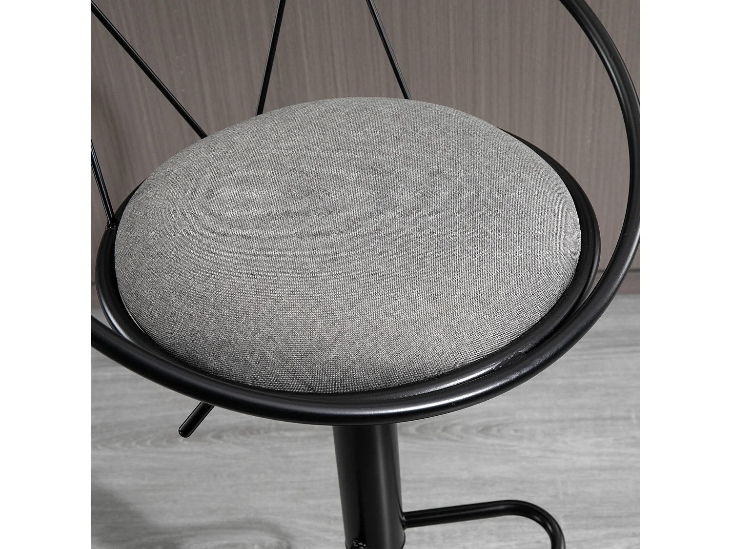 Set 2 sgabelli da bar con schienale e girevoli grigio