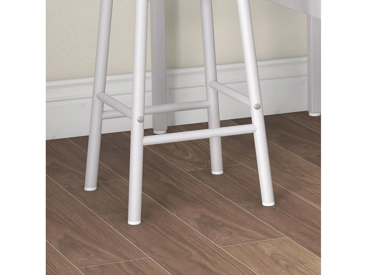 Set tavolo alto e 2 sgabelli da bar stile industriale bianco e rovere