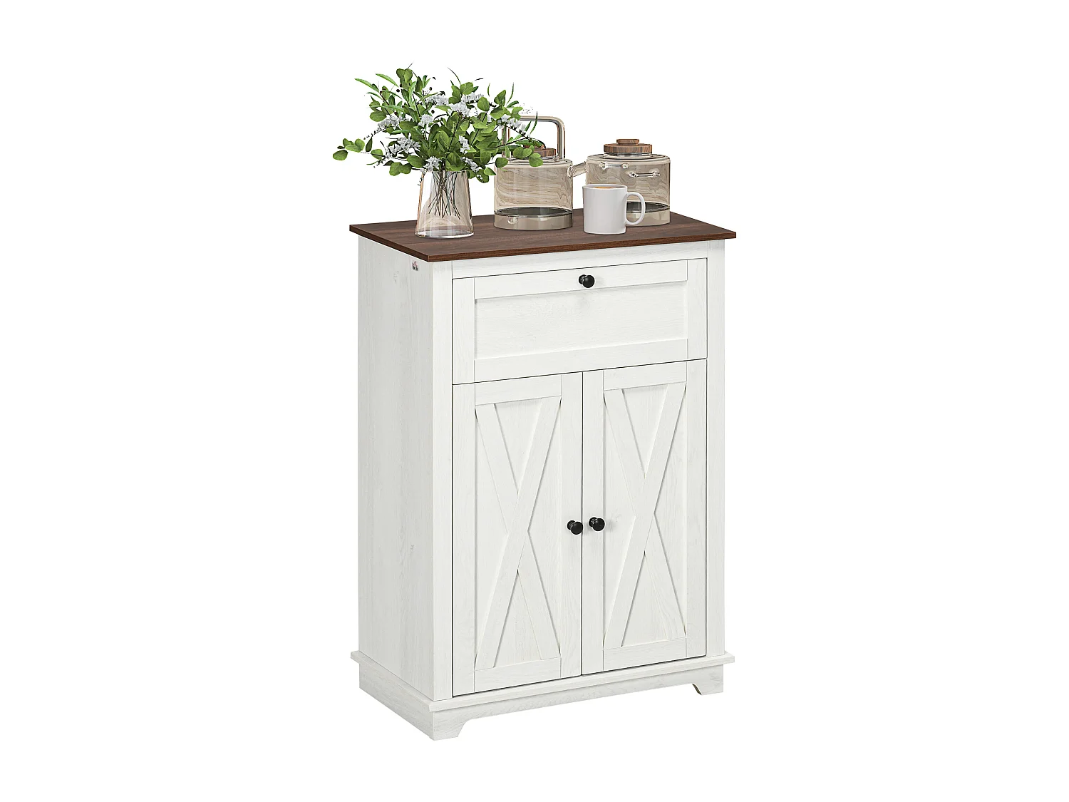 Credenza bassa da cucina stile country con armadietto e cassetto