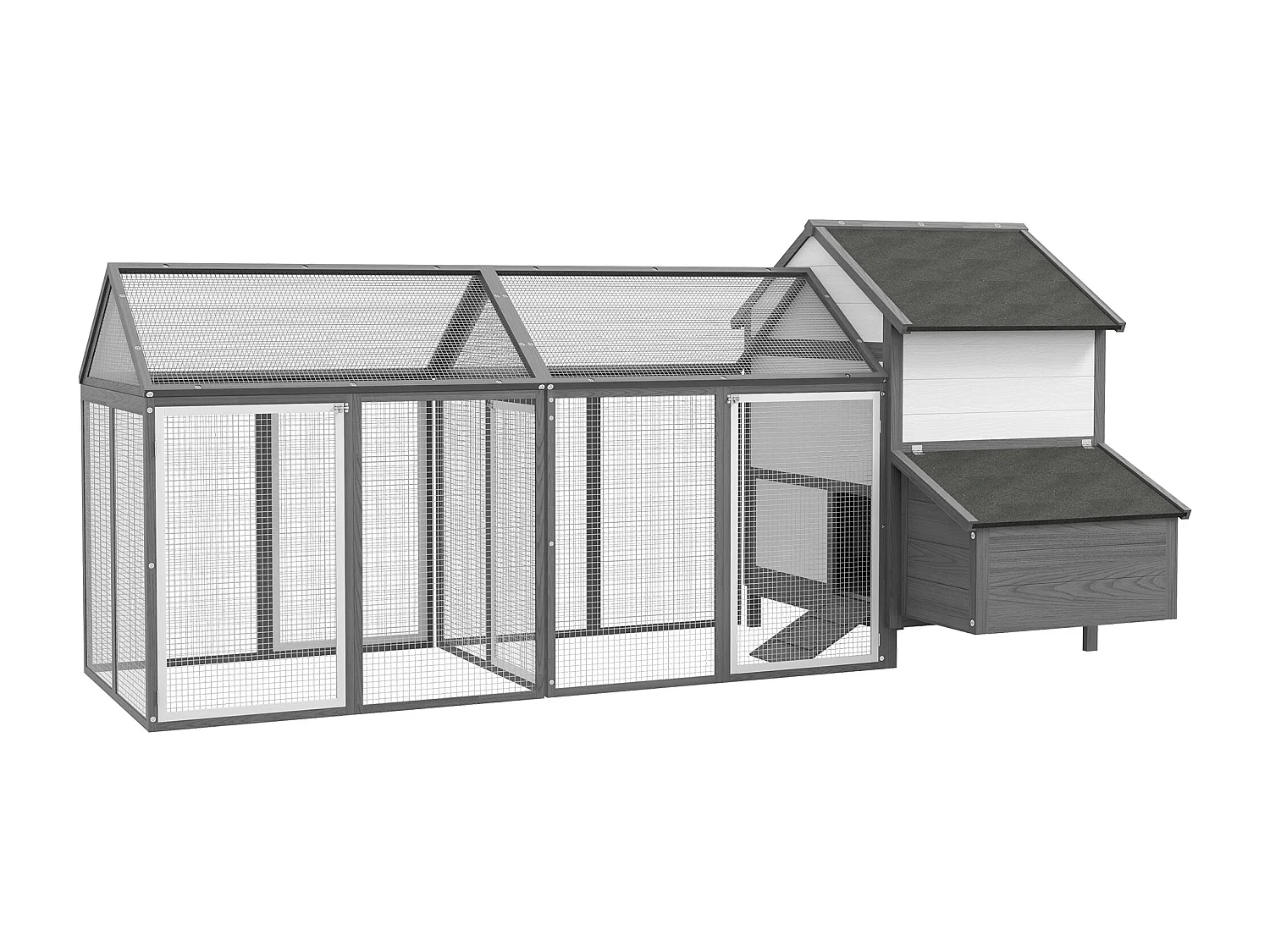 Pollaio per galline ovaiole da esterno con nido per cova grigio