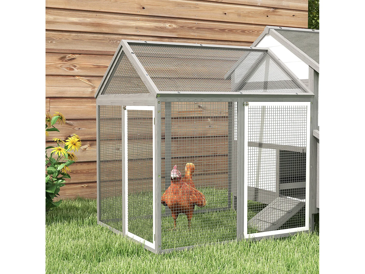 Pollaio per galline ovaiole da esterno con nido per cova grigio