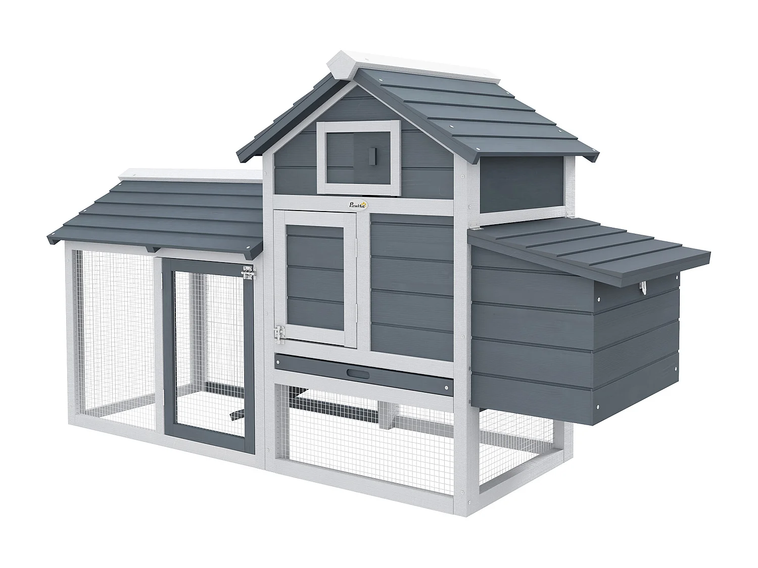 Pollaio per galline ovaiole da esterno in legno grigio scuro