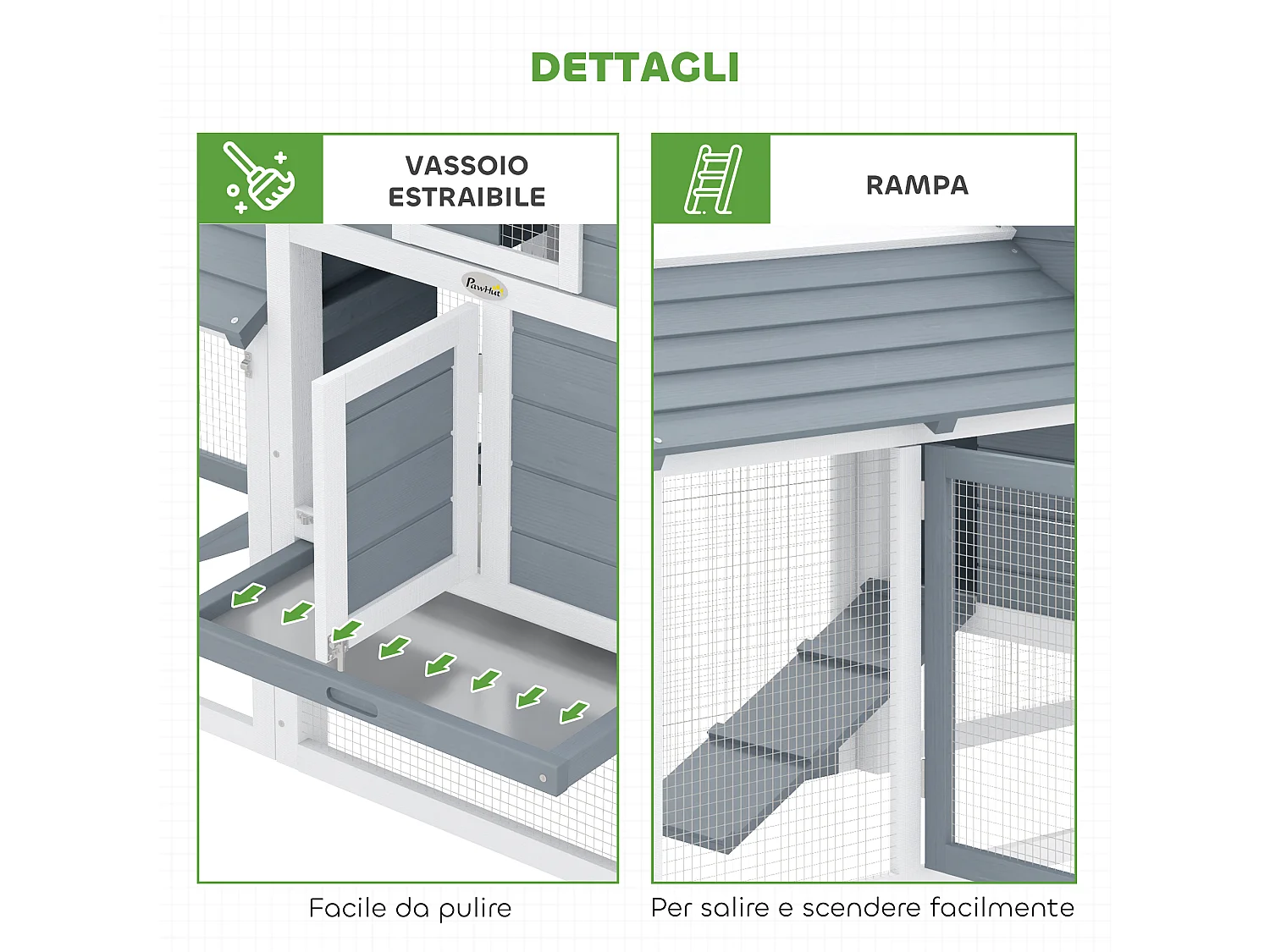 Pollaio per galline ovaiole da esterno in legno grigio scuro