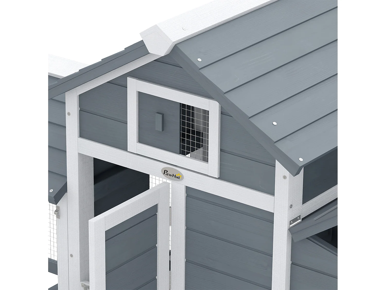 Pollaio per galline ovaiole da esterno in legno grigio scuro