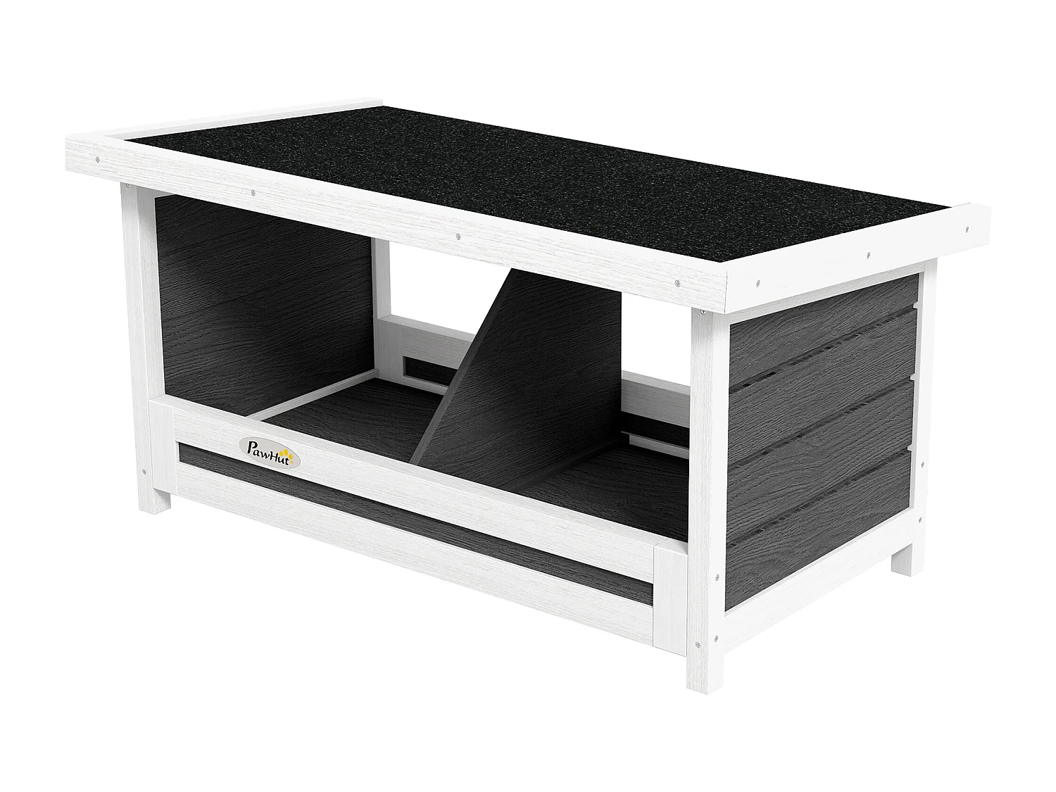 Nido per galline a 2 aree in legno con base rialzata e tetto in bitume