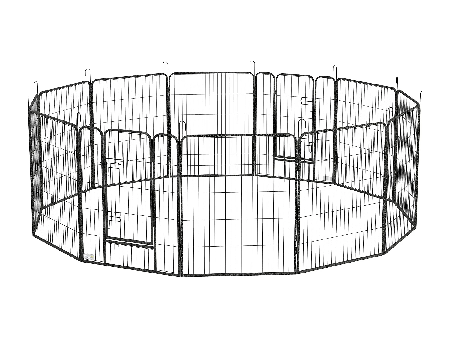 Recinto per cani 12 pannelli modulabili e 2 ingressi 80x100 cm grigio